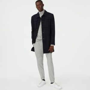 Club Monaco Luthrr Plaid Coat wool blend